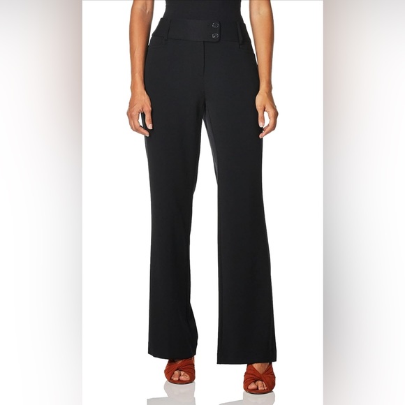 NWT Women’s Rafaella Curvy Bootcut High Rise Solid Black Pants Size 16 - Picture 1 of 15